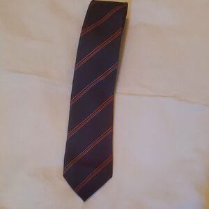Christian Dior Navy and Red Striped Men's Tie